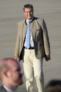 Ankunft von Präsident Macron in München