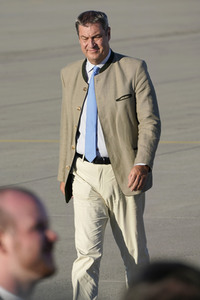 Ankunft von Präsident Macron in München