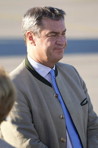 Ankunft von Präsident Macron in München