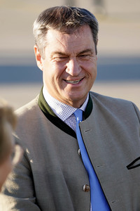 Ankunft von Präsident Macron in München