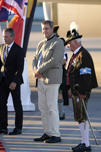 Ankunft von Präsident Macron in München