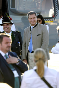 Ankunft von Präsident Macron in München