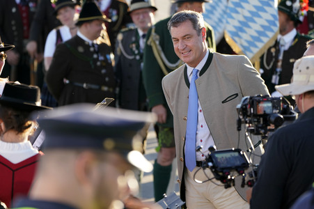 Ankunft von Präsident Macron in München