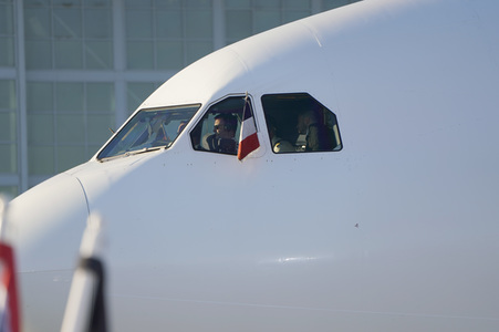 Ankunft von Präsident Macron in München