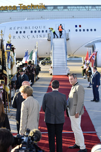 Ankunft von Präsident Macron in München