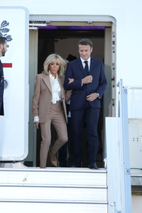 Ankunft von Präsident Macron in München