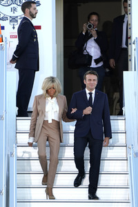 Ankunft von Präsident Macron in München