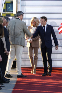 Ankunft von Präsident Macron in München