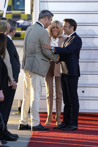 Ankunft von Präsident Macron in München