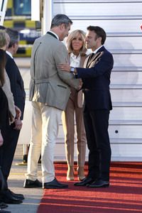 Ankunft von Präsident Macron in München