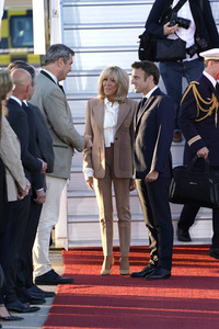 Ankunft von Präsident Macron in München