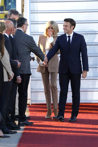 Ankunft von Präsident Macron in München