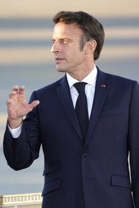 Ankunft von Präsident Macron in München