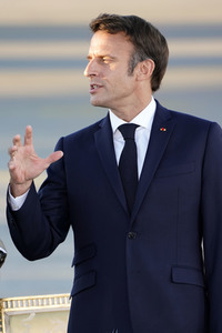 Ankunft von Präsident Macron in München