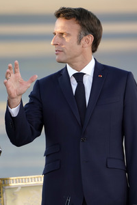 Ankunft von Präsident Macron in München