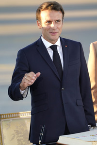 Ankunft von Präsident Macron in München