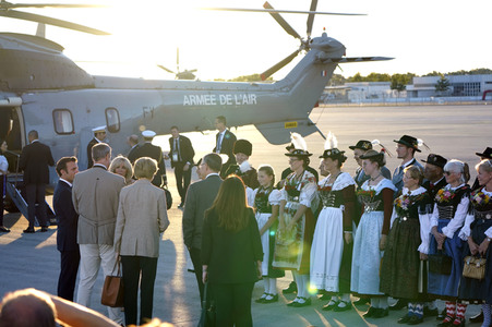 Ankunft von Präsident Macron in München