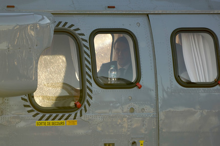 Ankunft von Präsident Macron in München