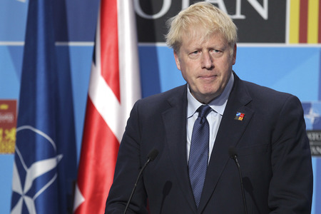 Pressekonferenz mit Boris Johnson zum NATO Gipfel 2022 in Madrid
