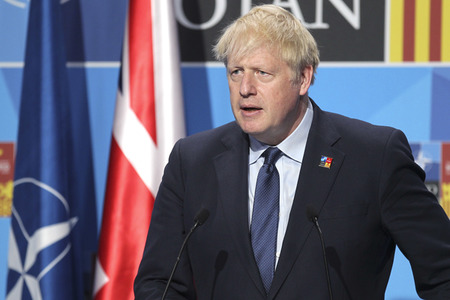 Pressekonferenz mit Boris Johnson zum NATO Gipfel 2022 in Madrid