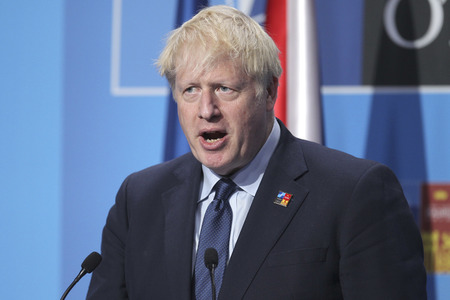 Pressekonferenz mit Boris Johnson zum NATO Gipfel 2022 in Madrid