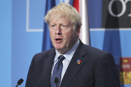Pressekonferenz mit Boris Johnson zum NATO Gipfel 2022 in Madrid