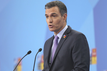 Pressekonferenz mit Pedro Sánchez zum NATO Gipfel 2022 in Madrid