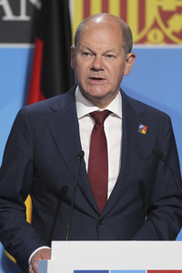 Pressekonferenz mit Olaf Scholz zum NATO Gipfel 2022 in Madrid