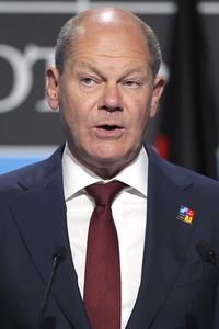 Pressekonferenz mit Olaf Scholz zum NATO Gipfel 2022 in Madrid