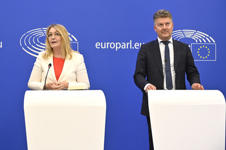 Pressekonferenz zum Digital Services Act und dem Digital Markets Act im EU-Parlament in Straßburg