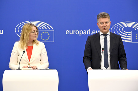Pressekonferenz zum Digital Services Act und dem Digital Markets Act im EU-Parlament in Straßburg