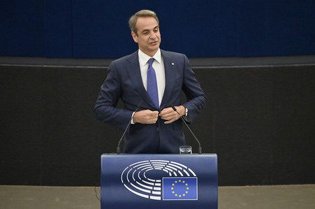 Rede von Kyriakos Mitsotakis im EU-Parlament in Straßburg