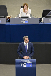 Rede von Kyriakos Mitsotakis im EU-Parlament in Straßburg
