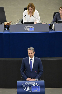 Rede von Kyriakos Mitsotakis im EU-Parlament in Straßburg