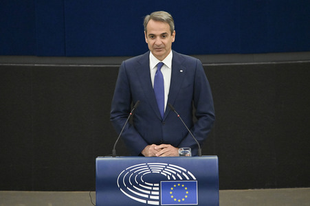 Rede von Kyriakos Mitsotakis im EU-Parlament in Straßburg