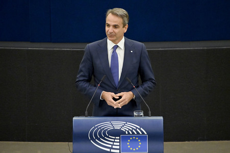 Rede von Kyriakos Mitsotakis im EU-Parlament in Straßburg