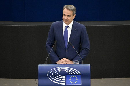 Rede von Kyriakos Mitsotakis im EU-Parlament in Straßburg