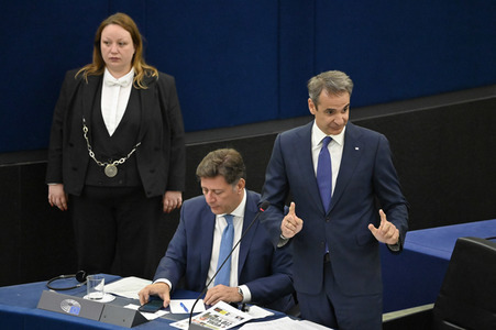 Rede von Kyriakos Mitsotakis im EU-Parlament in Straßburg