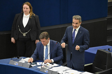Rede von Kyriakos Mitsotakis im EU-Parlament in Straßburg