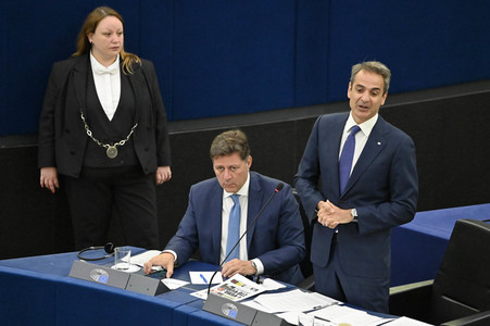 Rede von Kyriakos Mitsotakis im EU-Parlament in Straßburg