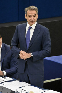 Rede von Kyriakos Mitsotakis im EU-Parlament in Straßburg