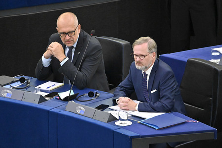 Petr Fiala stellt Prioritäten der tschechischen EU-Ratspräsidentschaft vor im EU-Parlament in Straßburg