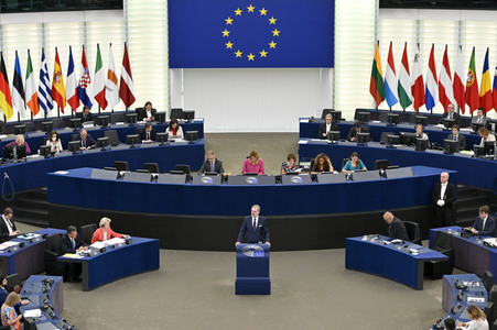 Petr Fiala stellt Prioritäten der tschechischen EU-Ratspräsidentschaft vor im EU-Parlament in Straßburg