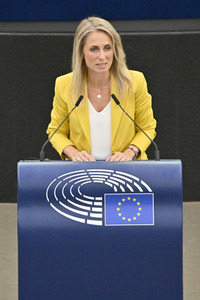 Petr Fiala stellt Prioritäten der tschechischen EU-Ratspräsidentschaft vor im EU-Parlament in Straßburg