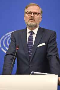 Pressekonferenz zur tschechischen EU-Ratspräsidentschaft im EU-Parlament in Straßburg
