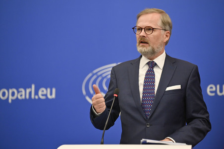 Pressekonferenz zur tschechischen EU-Ratspräsidentschaft im EU-Parlament in Straßburg