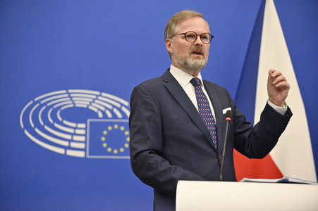 Pressekonferenz zur tschechischen EU-Ratspräsidentschaft im EU-Parlament in Straßburg