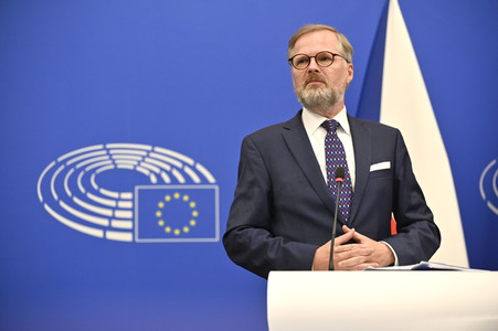 Pressekonferenz zur tschechischen EU-Ratspräsidentschaft im EU-Parlament in Straßburg