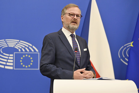 Pressekonferenz zur tschechischen EU-Ratspräsidentschaft im EU-Parlament in Straßburg