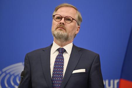 Pressekonferenz zur tschechischen EU-Ratspräsidentschaft im EU-Parlament in Straßburg
